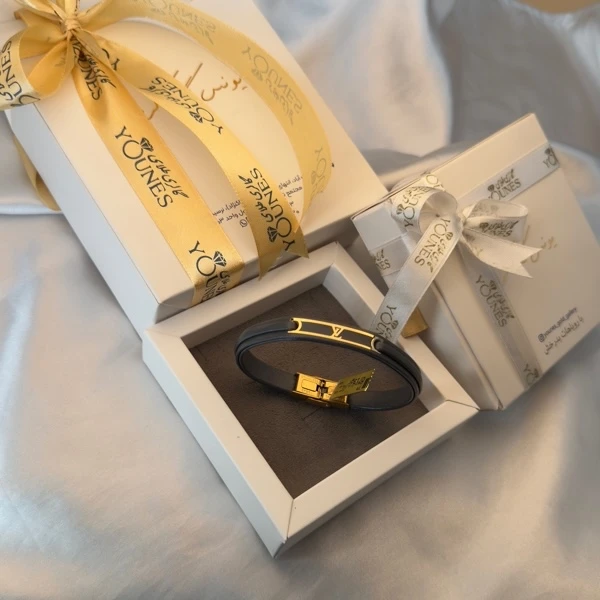 دستبند طلا چرم LV51